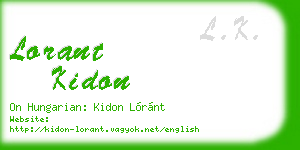 lorant kidon business card